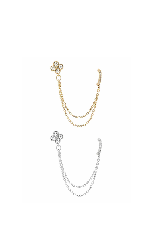 ORECCHINO DOUBLE CHAIN